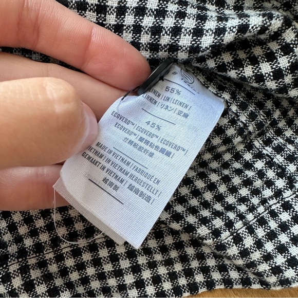 United By Blue Linen Pull-On Short and Cropped Tank Set, Black/White Gingham, L - Picture 16 of 16